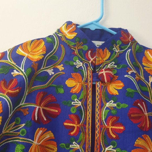 Bright Blue Embroidered Jacket - Picture 8 of 8